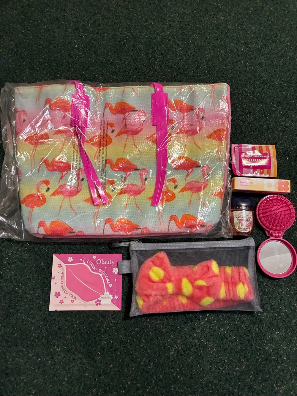 Flamingo Tote 7 pc Bundle